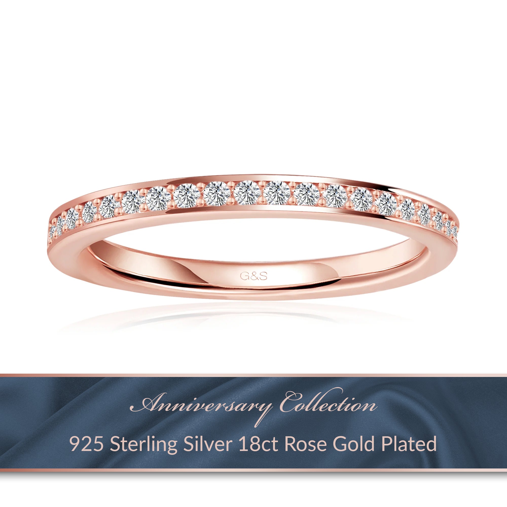 Rose gold plated wedding band clearance