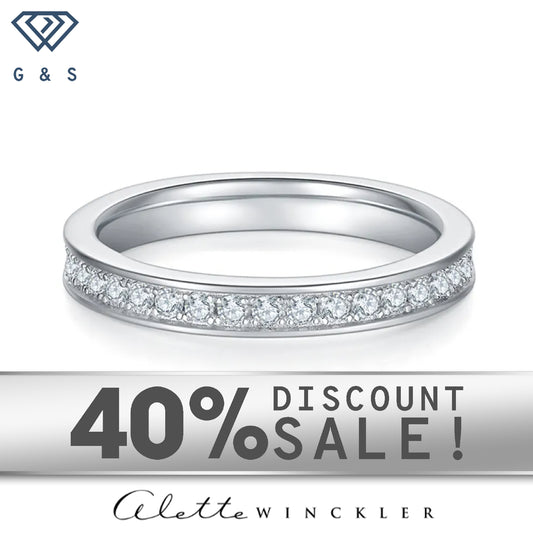 Aletté Winckler - Classic Pave Full Eternity Moissanite Stacking Ring