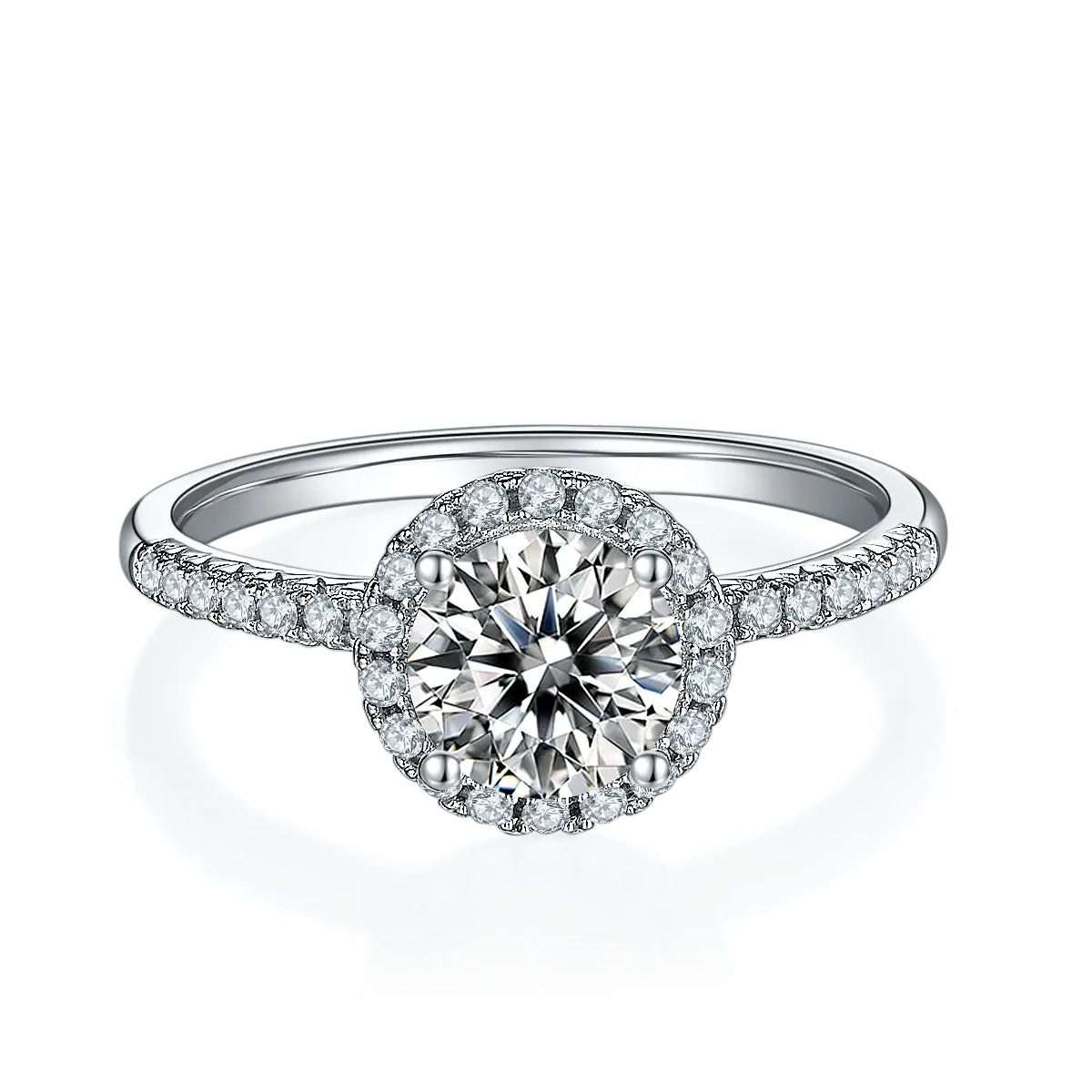 Classic Halo 1.00ct Moissanite Engagement Ring - BLACKFRIDAY