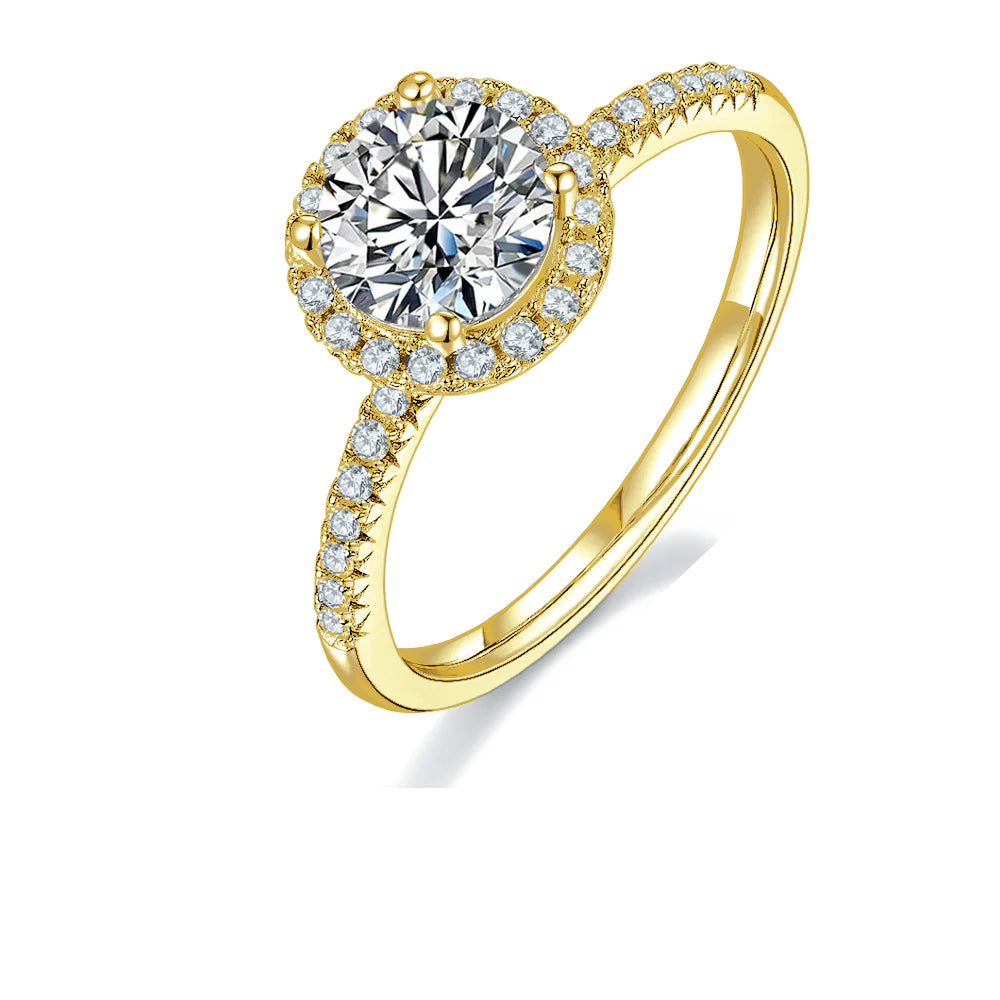 Classic Halo 1.00ct Moissanite Engagement Ring - BLACKFRIDAY