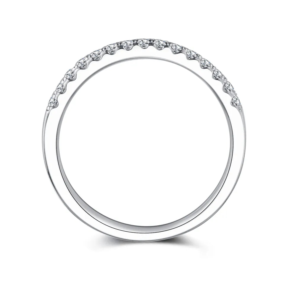 Classic Moissanite Wedding Band Set in 9ct White Gold