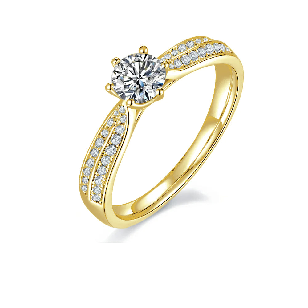 Classic Pave 0.50ct Moissanite Engagement Ring Set in Sterling Silver - Winter Sale