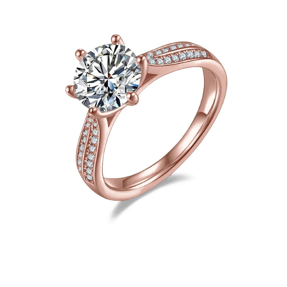 Classic Pave 2.00ct Moissanite Engagement Ring Set in Sterling Silver - BLACKFRIDAY