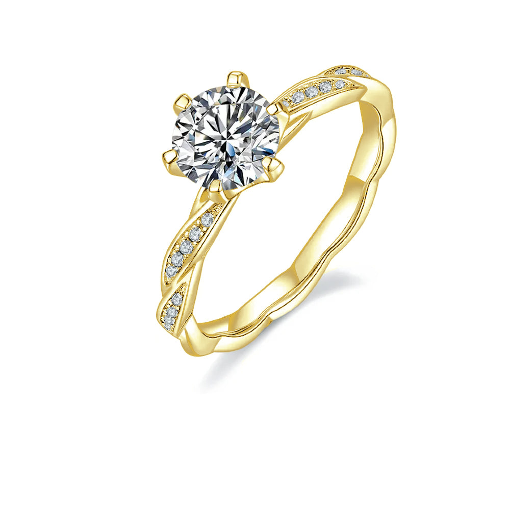 Delicate Vintage 1.00ct Moissanite Engagement Ring Set in Sterling Silver - BLACKFRIDAY