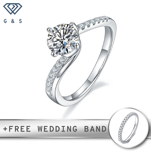 Elegant 1.00ct Moissanite Engagement Ring Set in Sterling Silver