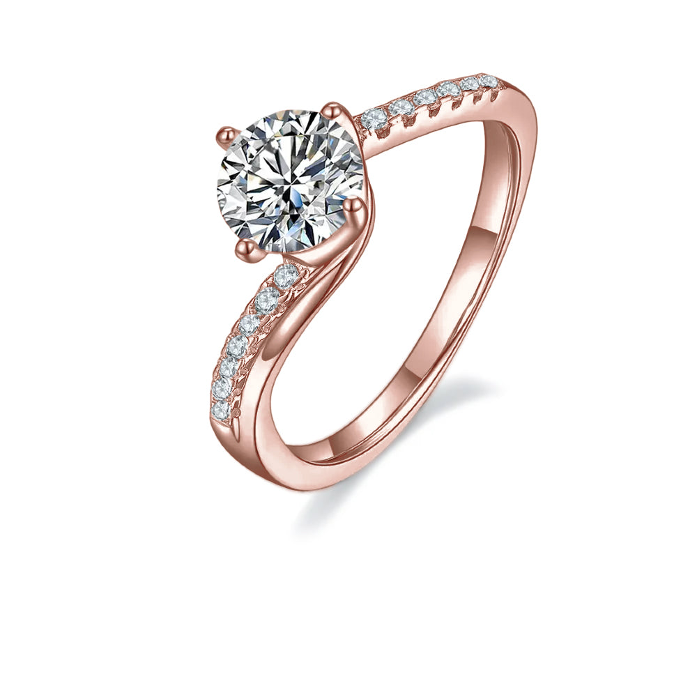 Elegant 1.00ct Moissanite Engagement Ring Set in Sterling Silver - BLACKFRIDAY