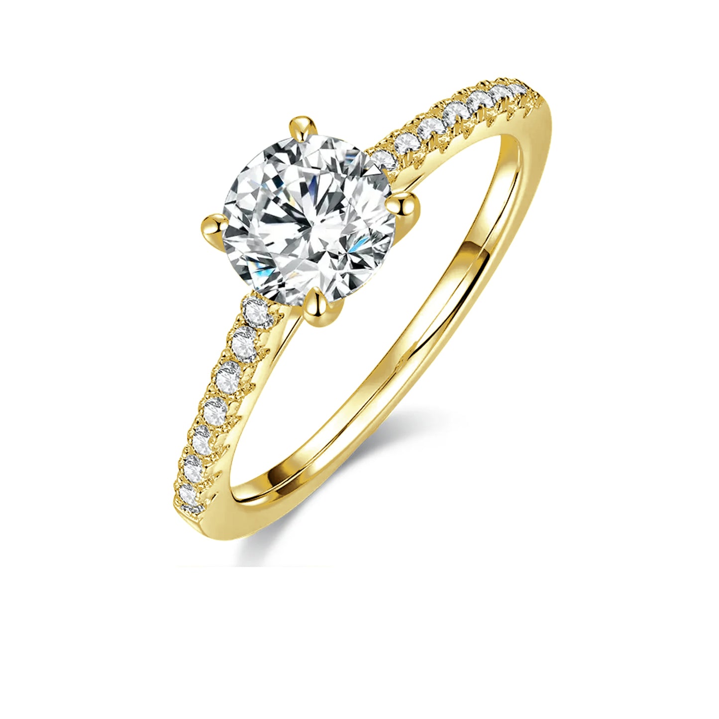 Elegant 1.00ct Round Brilliant Moissanite Engagement Ring Set in Sterling Silver - BLACKFRIDAY