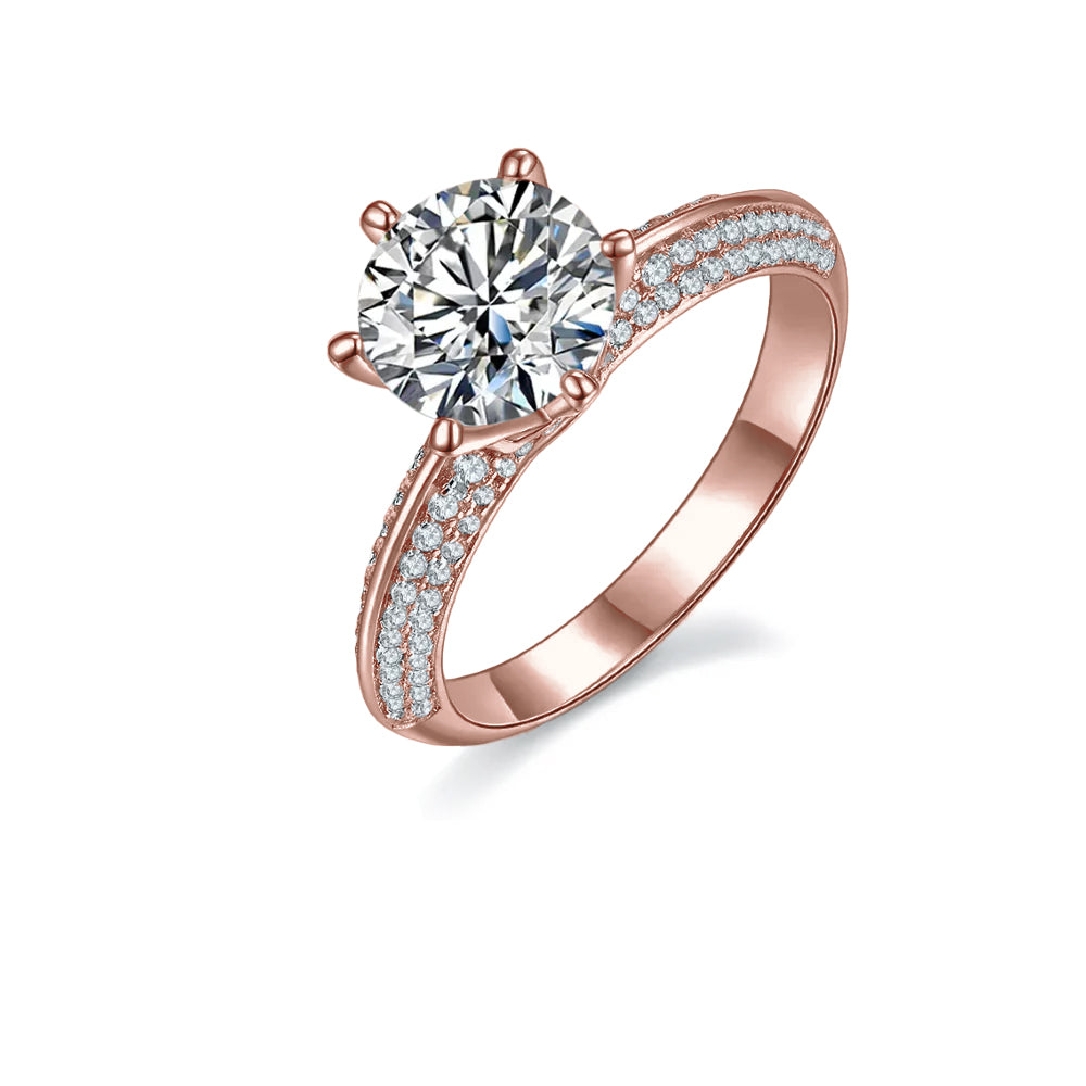 Elegant Pave 2.00ct Moissanite Engagement Ring - BLACKFRIDAY