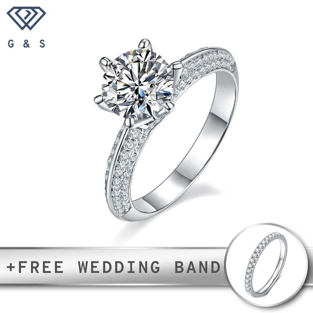 Elegant Pave Moissanite Engagement Ring – Gems and Stuff
