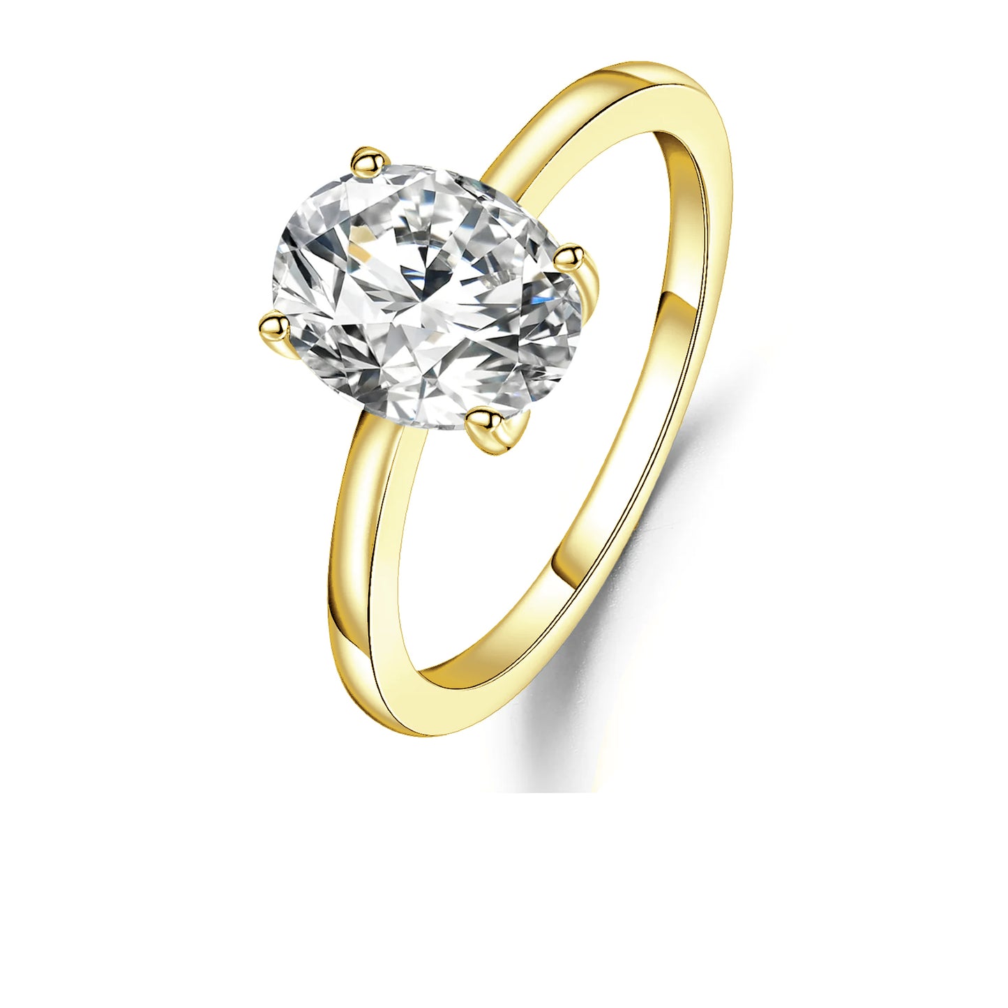 Classic 4 Claw Oval Solitaire 1.00ct Moissanite Engagement Ring Set in Sterling Silver - BLACKFRIDAY