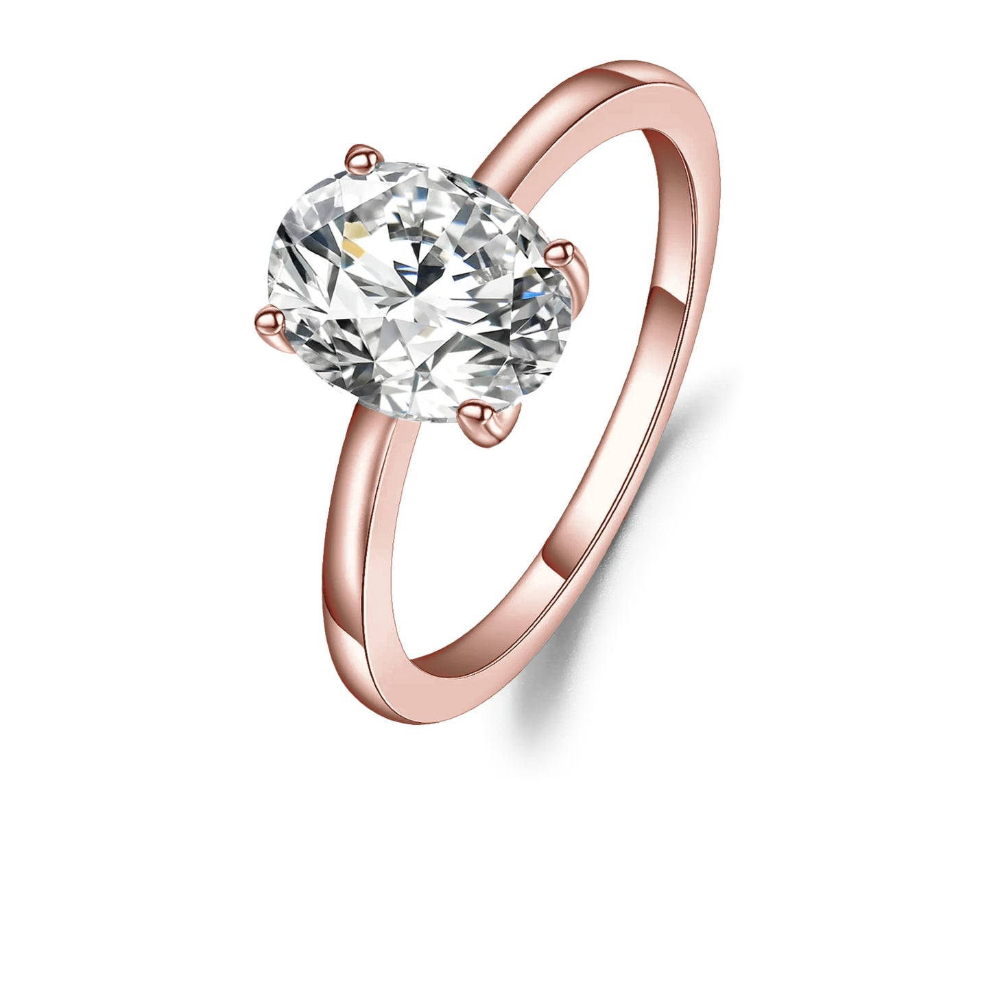 Classic 4 Claw Oval Solitaire 1.00ct Moissanite Engagement Ring Set in Sterling Silver - BLACKFRIDAY