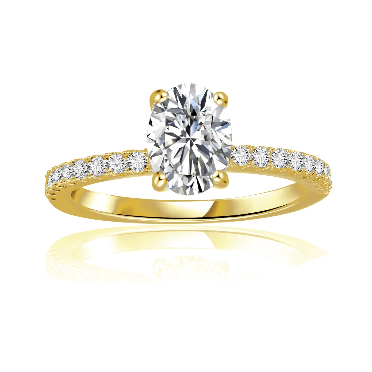 Elegant 1.00ct Oval Cut Moissanite Engagement Ring Set in Sterling Silver - BLACKFRIDAY