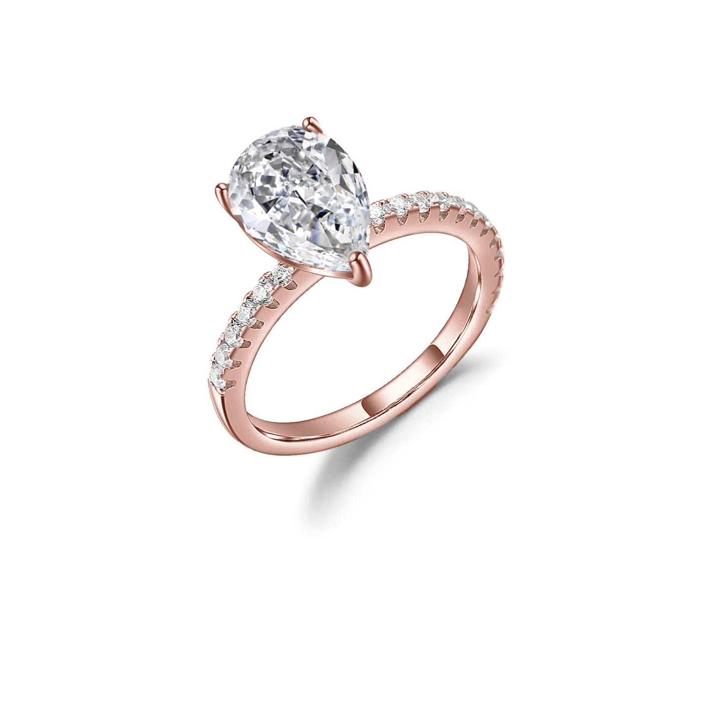 Exquisite Pear Shape 1.25ct Moissanite Engagement Ring Set in Sterling Silver - BLACKFRIDAY