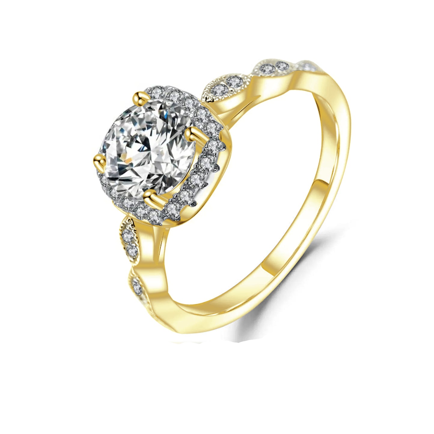 Vintage Halo 1.00ct Moissanite Engagement Ring Set in Sterling Silver - Winter Sale