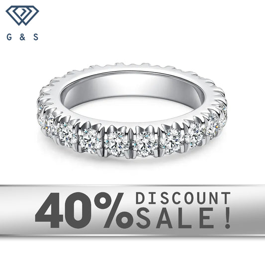 A delicate band completely encircled with shimmering stones.