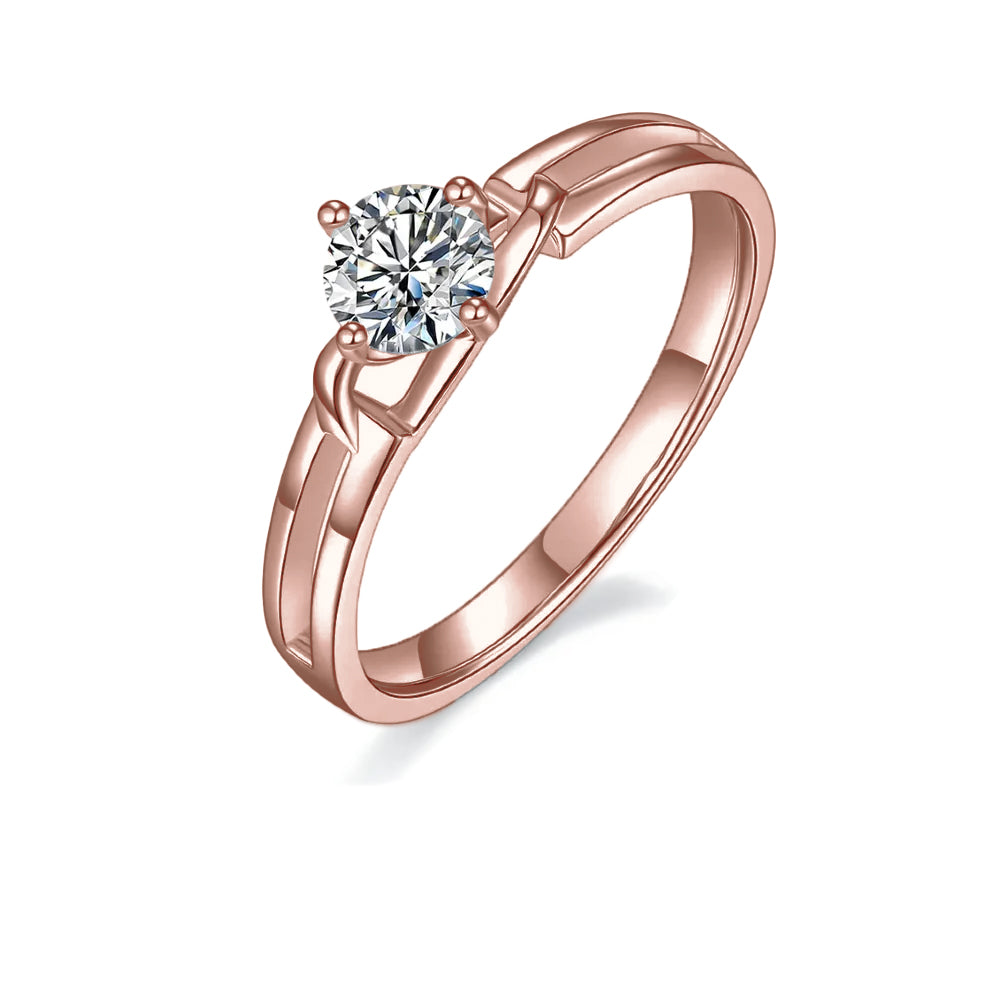 Infinity Solitaire 0.50ct Moissanite Engagement Ring Set in Sterling Silver - BLACKFRIDAY