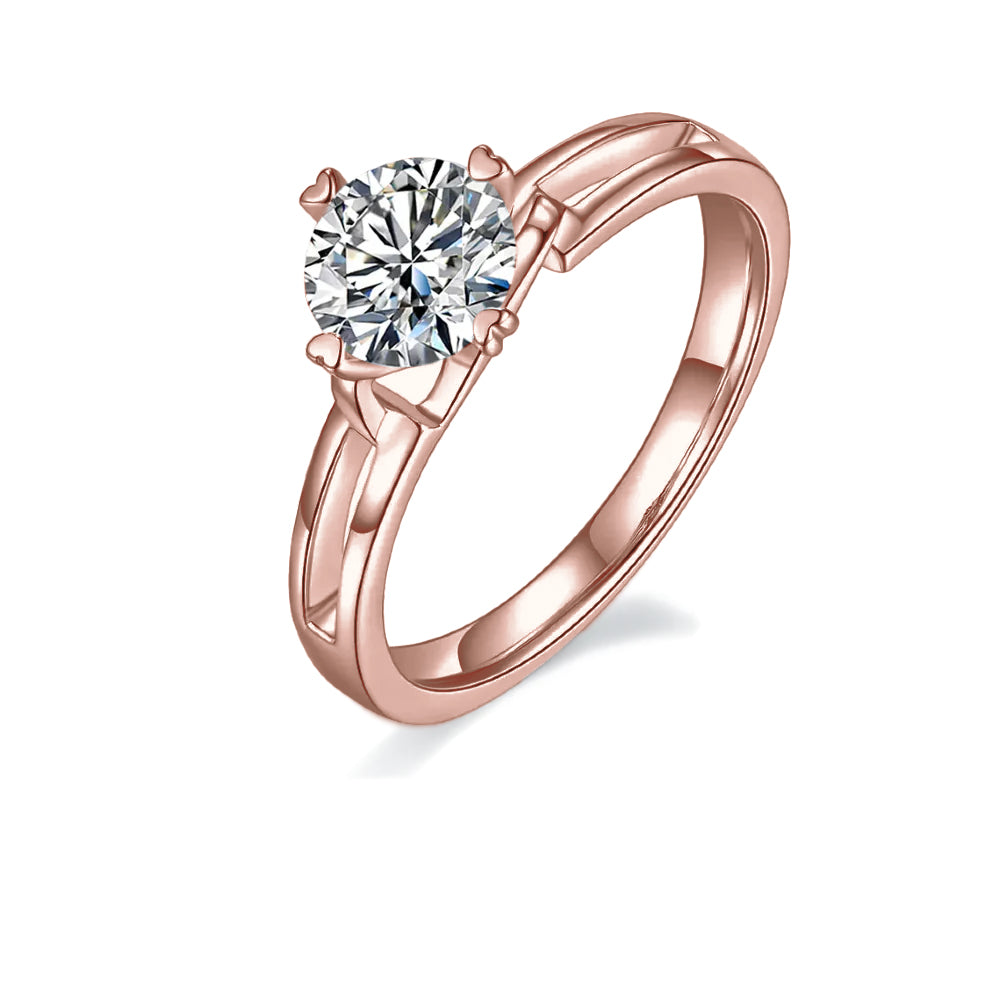 Infinity Solitaire 1.00ct Moissanite Engagement Ring Set in Sterling Silver - BLACKFRIDAY