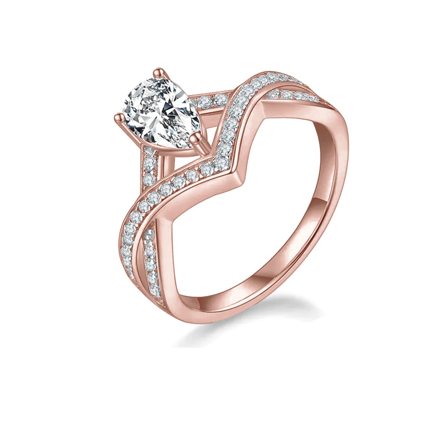 Infinity Pear Shape Moissanite Engagement Ring - BLACKFRIDAY