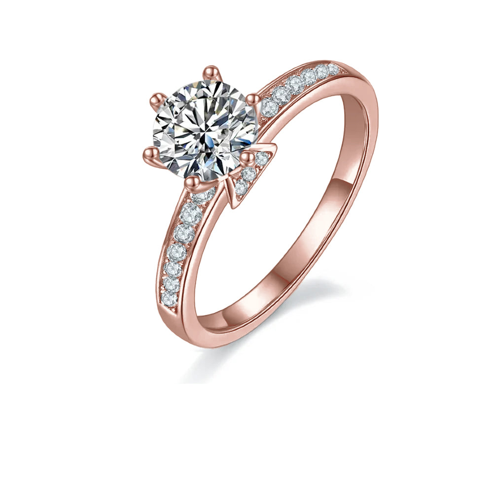 Modern Pave 1.00ct Moissanite Engagement Ring Set In Sterling Silver- BLACKFRIDAY