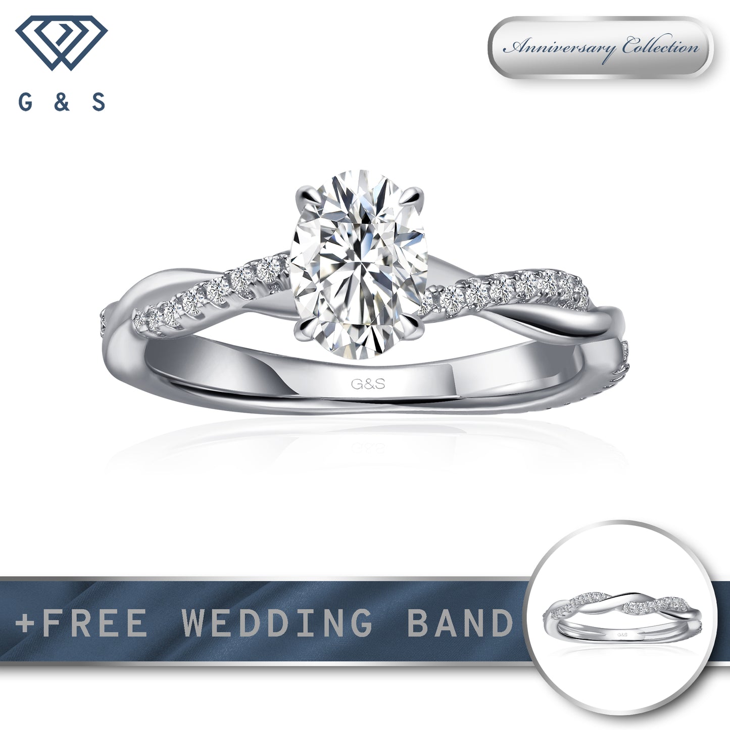 Timeless Infinity Oval Cut Moissanite Engagement Ring