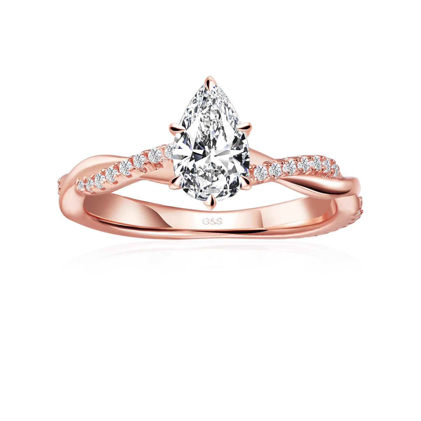 Timeless Infinity Pear Shape Moissanite Engagement Ring - BLACKFRIDAY