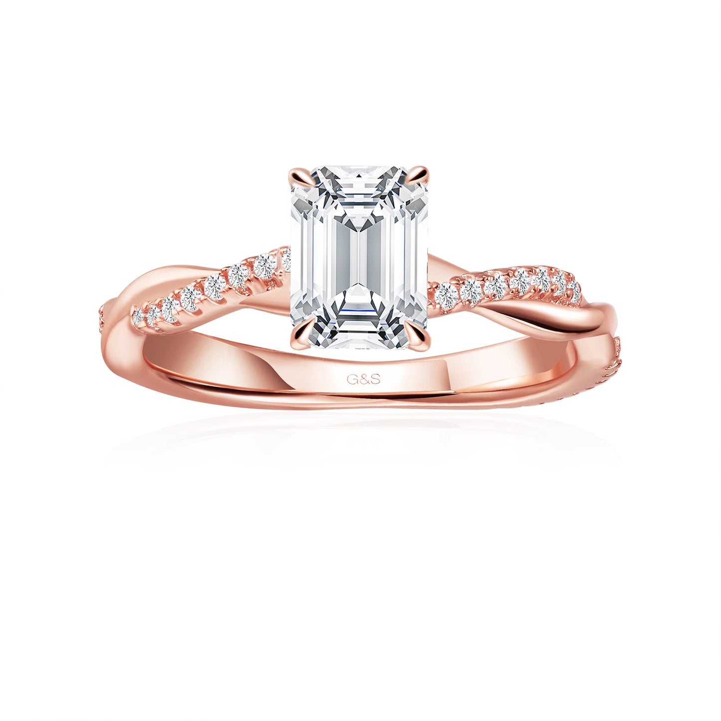 Timeless Infinity Emerald Cut Moissanite Engagement Ring - BLACKFRIDAY