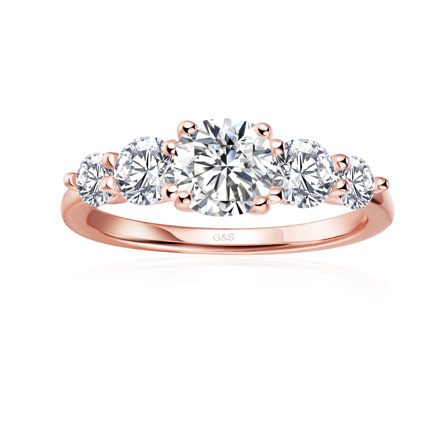 Eternal Brilliance Five-Stone Cushion Cut Moissanite Engagement Ring - BLACKFRIDAY