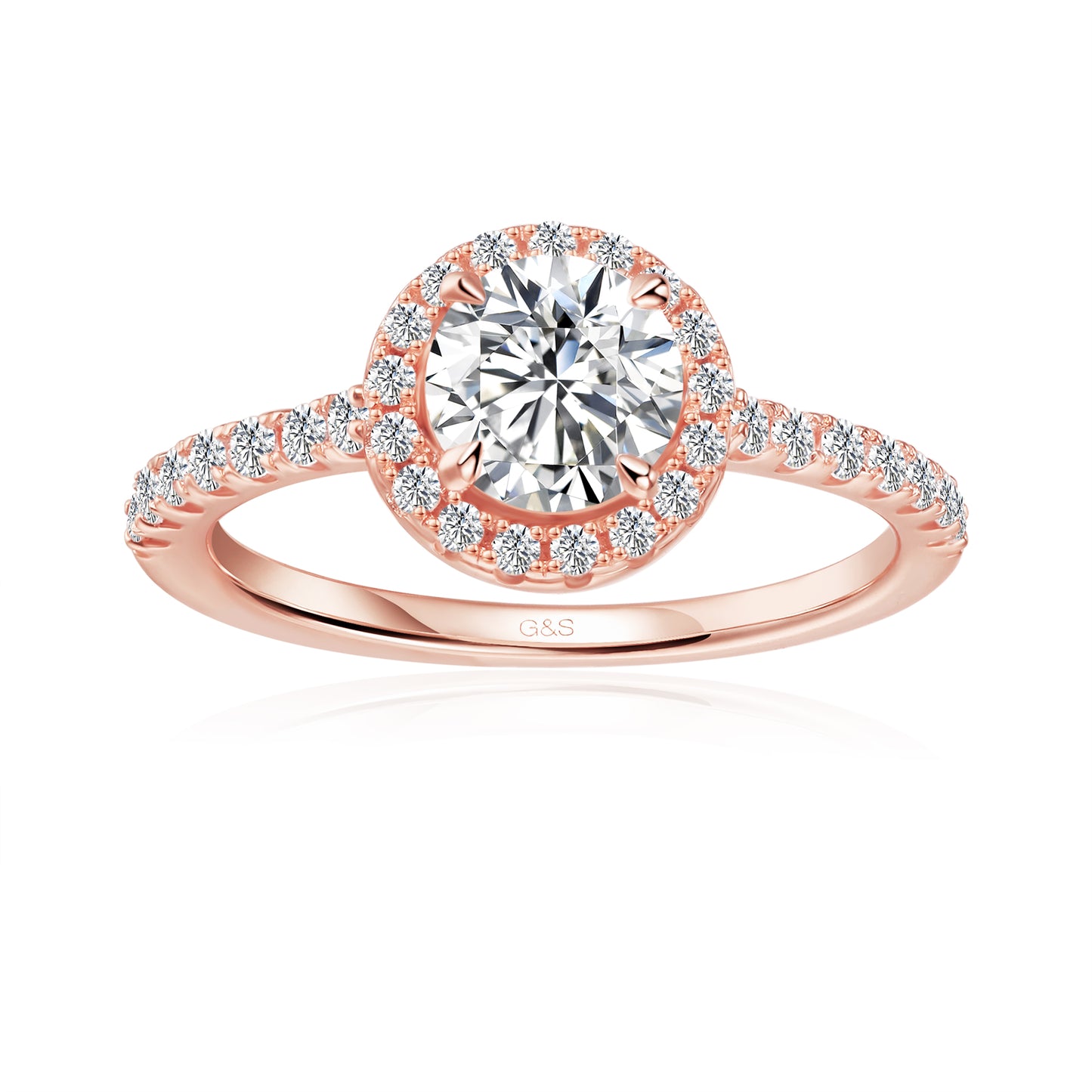 Forever Classic Halo Round Brilliant Moissanite Engagement Ring - BLACKFRIDAY