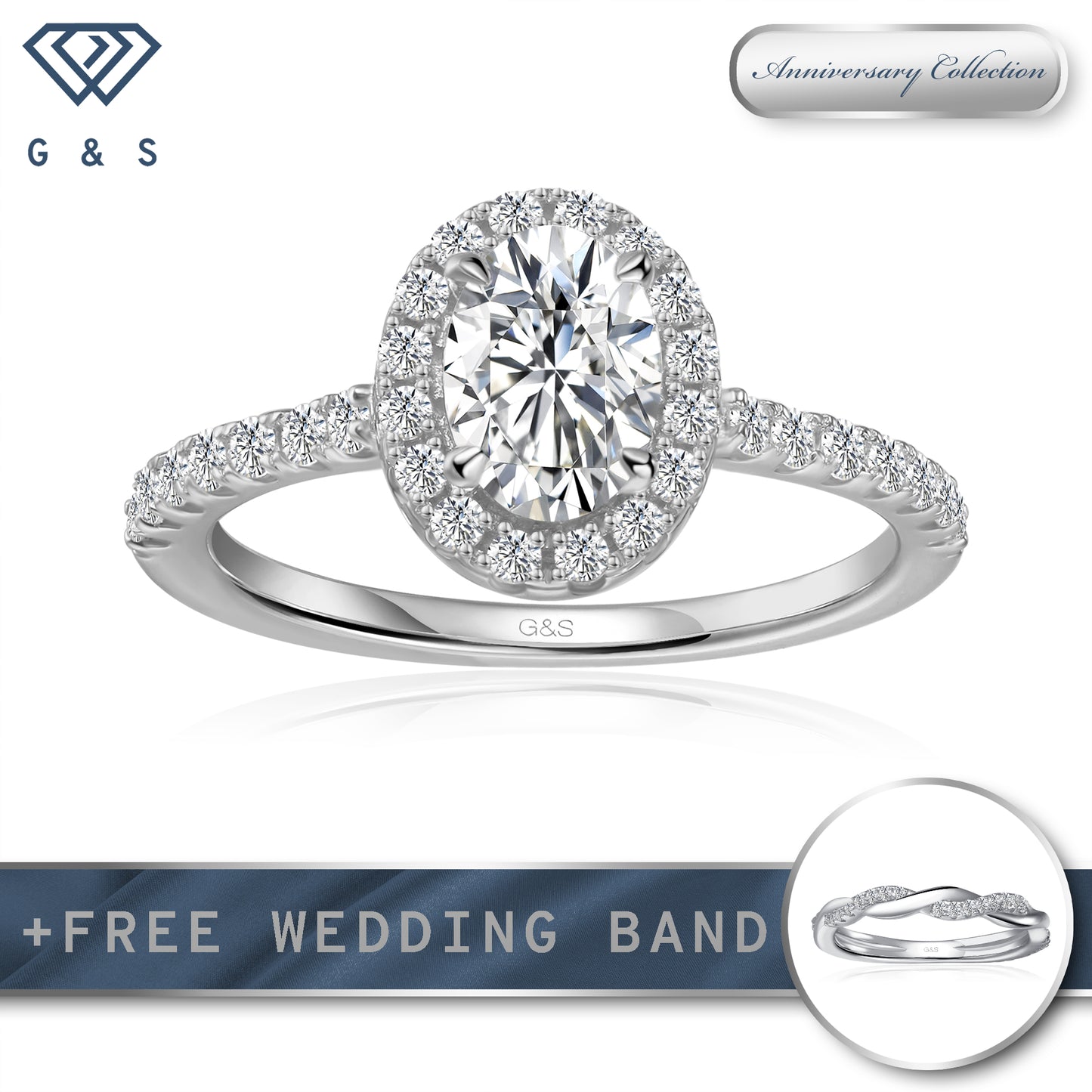 Forever Classic Halo Oval Cut Moissanite Engagement Ring