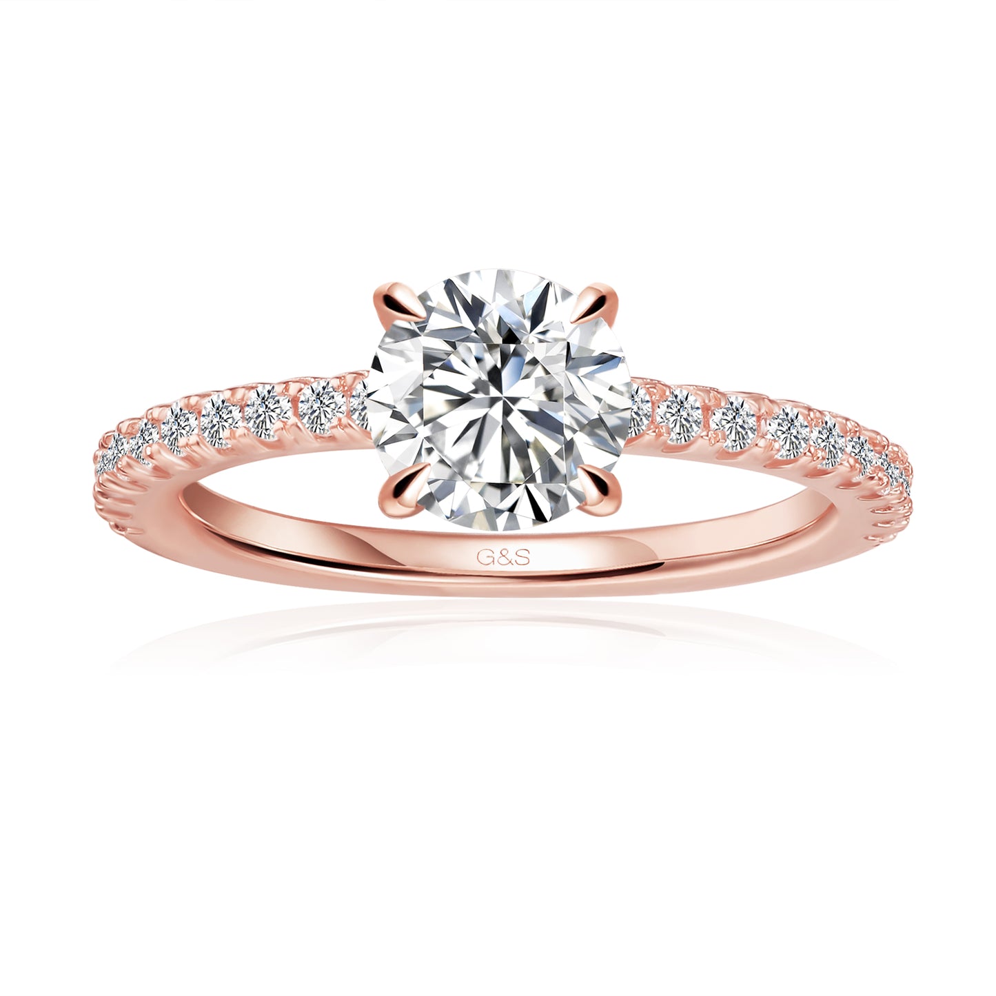 Hidden Elegance Round Brilliant Moissanite Engagement Ring - BLACKFRIDAY