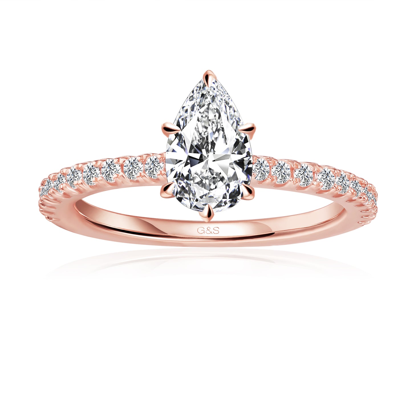 Hidden Elegance Pear Shape Moissanite Engagement Ring - BLACKFRIDAY