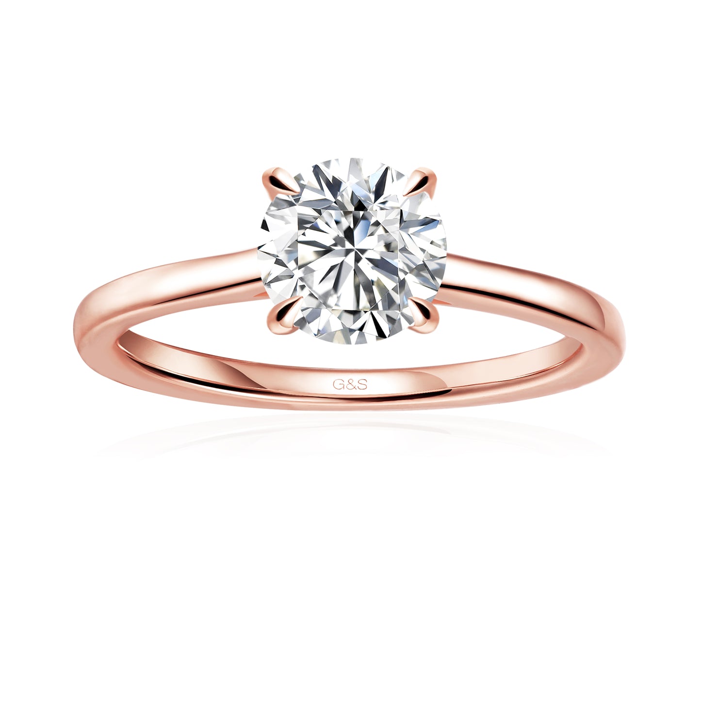 Secret Sparkle Hidden Halo Round Brilliant Moissanite Engagement Ring - BLACKFRIDAY