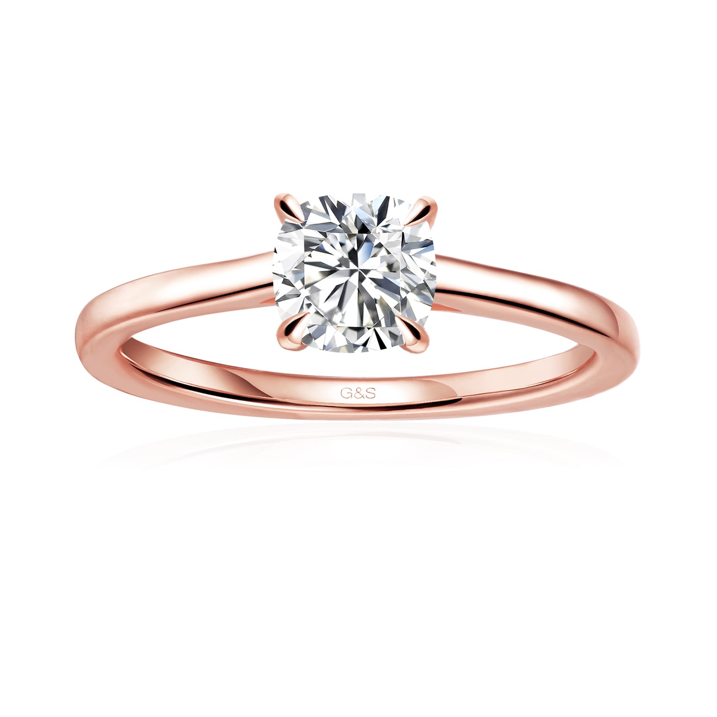 Secret Sparkle Hidden Halo Cushion Cut Moissanite Engagement Ring - BLACKFRIDAY