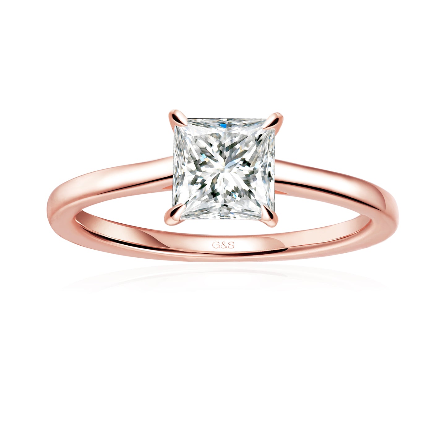 Secret Sparkle Hidden Halo Princess Cut Moissanite Engagement Ring - BLACKFRIDAY