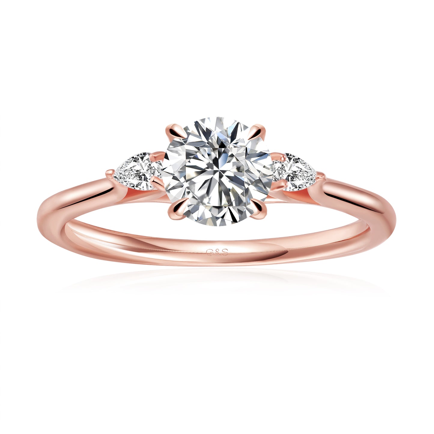 Infinite Love Trilogy Round Brilliant Moissanite Engagement Ring - BLACKFRIDAY
