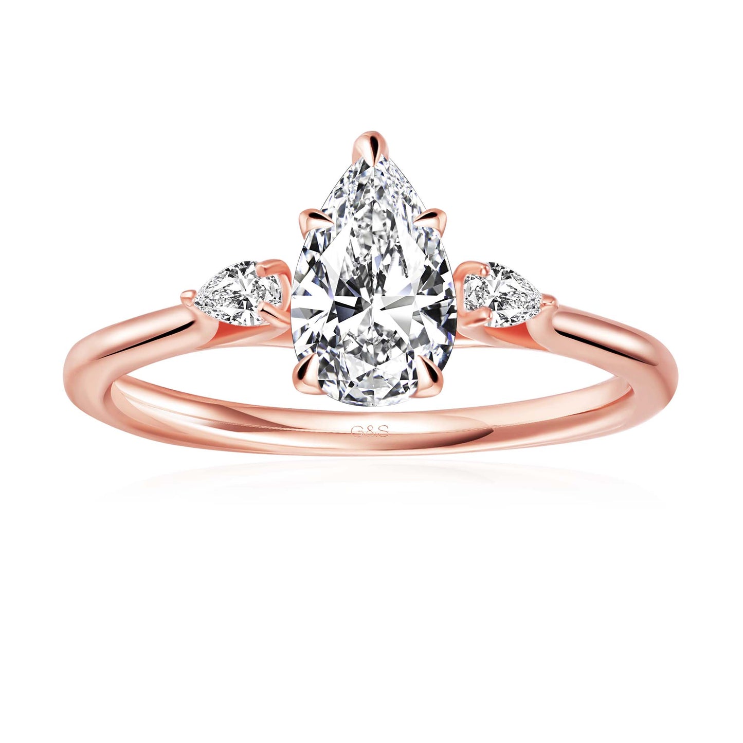 Infinite Love Trilogy Pear Shape Moissanite Engagement Ring - BLACKFRIDAY