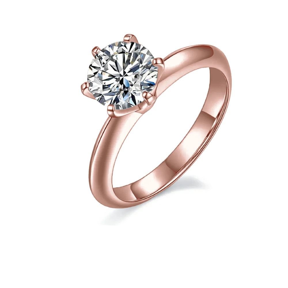 Solitaire Tiffany 6 Claw Setting 1.50ct Moissanite Engagement Ring Set in Sterling Silver - BLACKFRIDAY