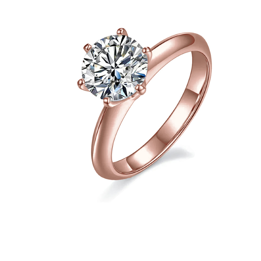 Solitaire Tiffany 6 Claw Setting 2.00ct Moissanite Engagement Ring Set in Sterling Silver - BLACKFRIDAY