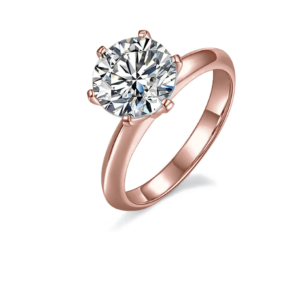 Solitaire Tiffany 6 Claw Setting 3.00ct Moissanite Engagement Ring Set in Sterling Silver - BLACKFRIDAY
