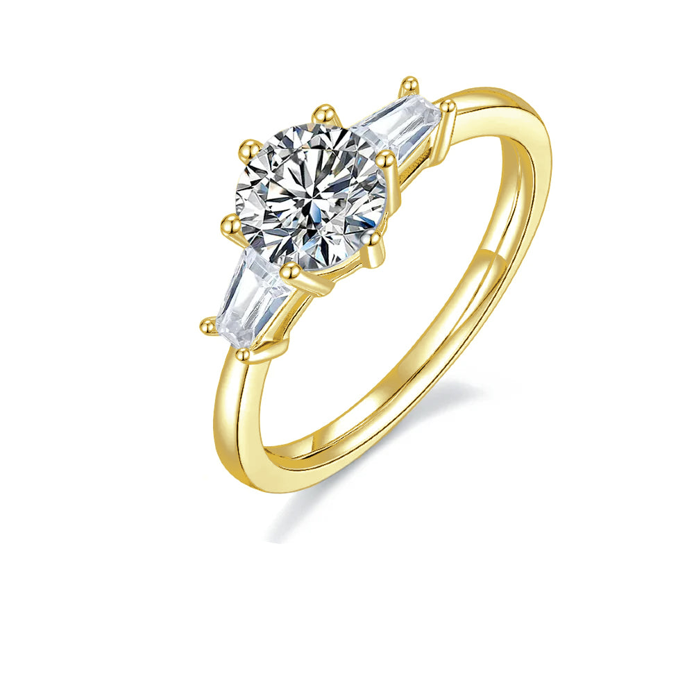 Trilogy 1.00ct Moissanite Engagement Ring Set in Sterling Silver - Winter Sale