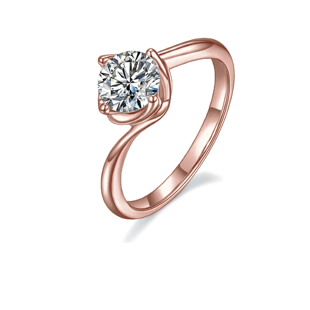 Twist Basket Solitaire 1.00ct Moissanite Engagement Ring Set in Sterling Silver - BLACKFRIDAY