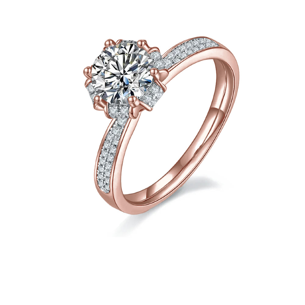 Vintage Pave 1.00ct Moissanite Engagement Ring Set In Sterling Silver - BLACKFRIDAY