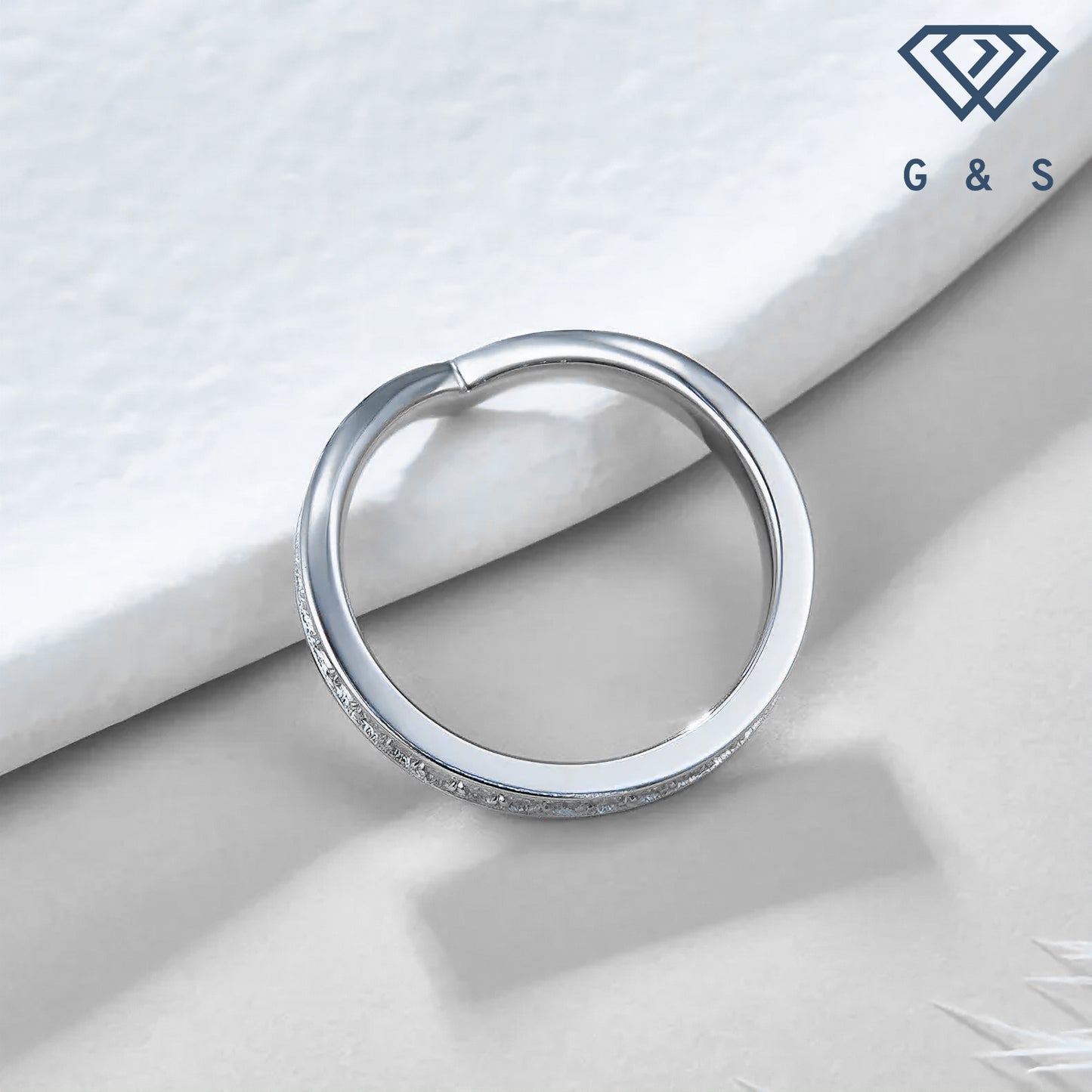 Wishbone Pave Full Eternity Moissanite Stacking Ring