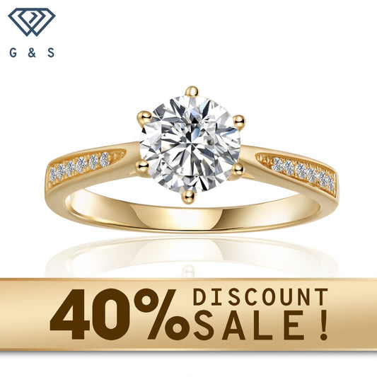 Tapered Pave 1.00ct Moissanite Engagement Ring Set in 9ct Yellow Gold