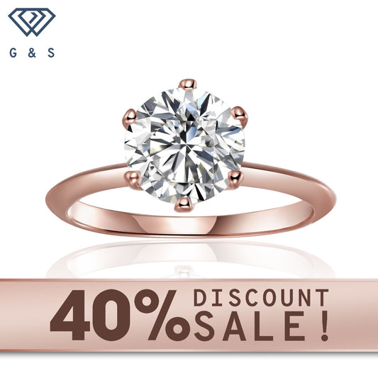 Solitaire Tiffany 6 Claw Setting 2.00ct Moissanite Engagement Ring Set in 9ct Rose Gold
