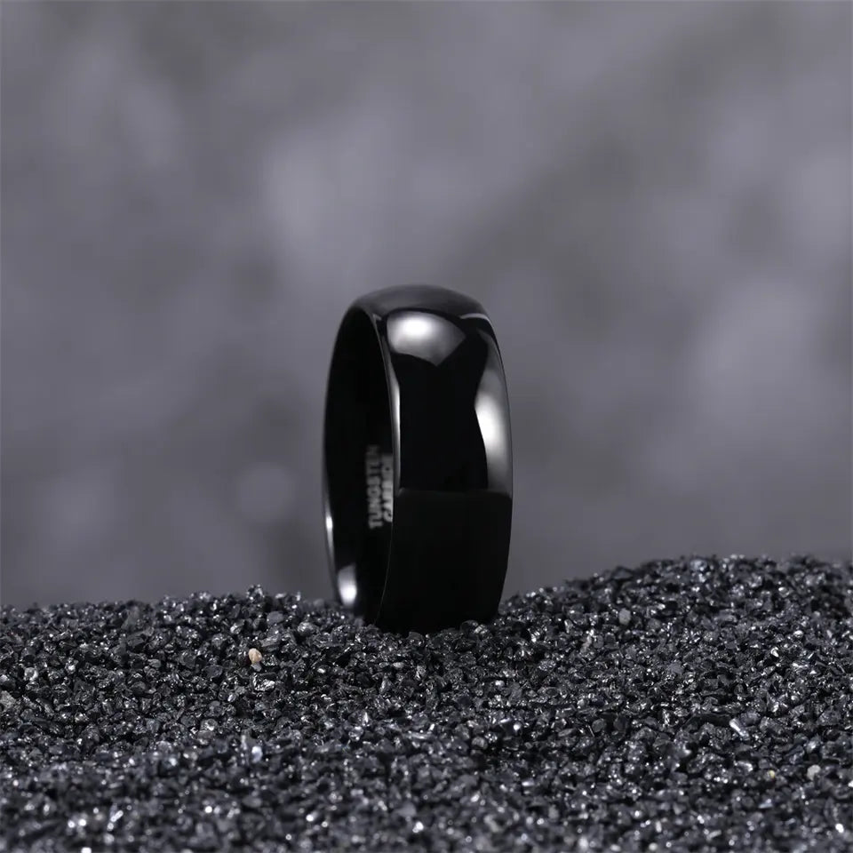 Black Polished Tungsten Carbide Ring