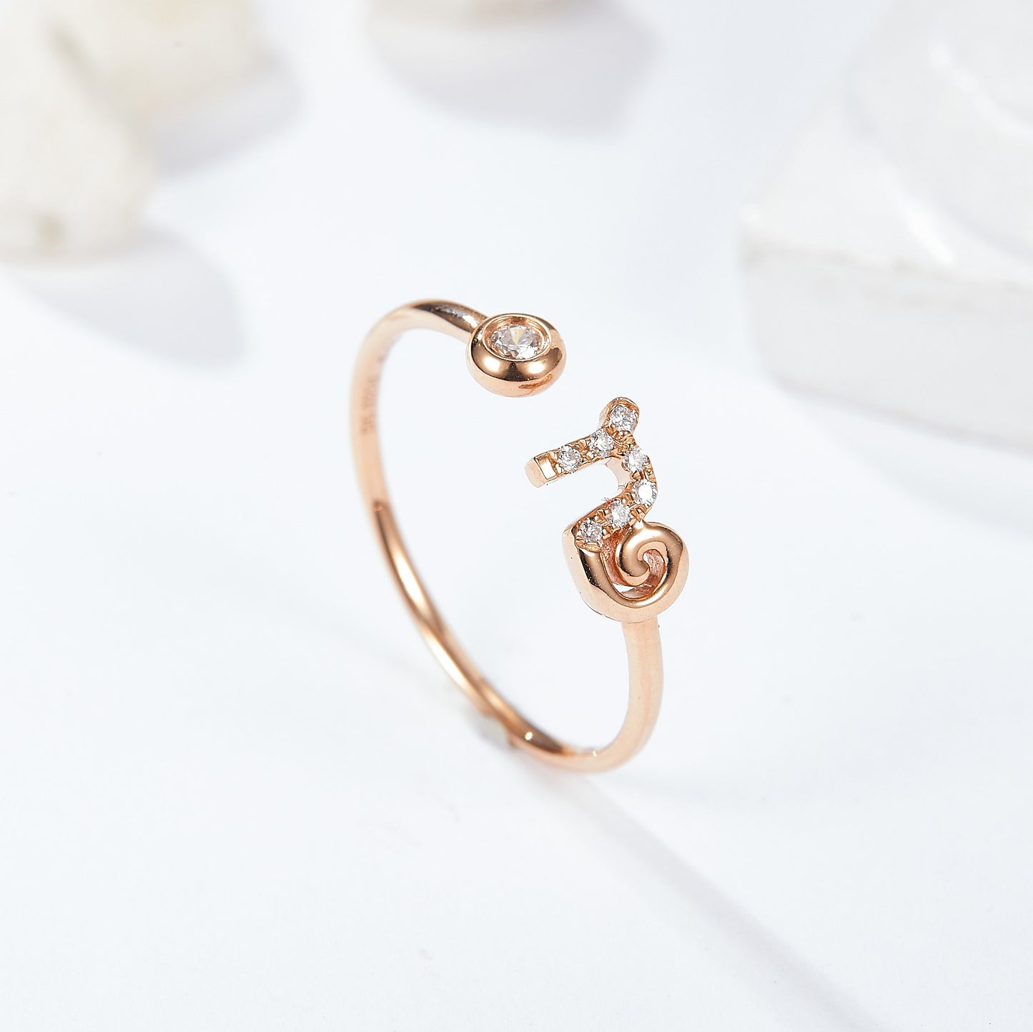 Beautiful Capricorn ring with a shimmering moissanite gemstone, celebrating birthdays from December 22nd to January 19th.