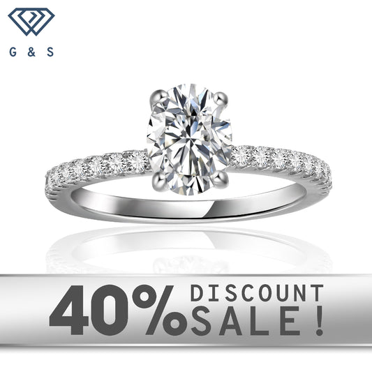 Elegant 1.00ct Oval Cut Moissanite Engagement Ring Set in 9ct White Gold