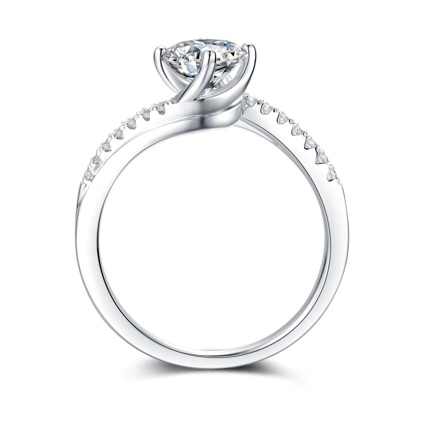 Showcasing a brilliant 1.00ct moissanite in a timeless 9ct white gold setting.