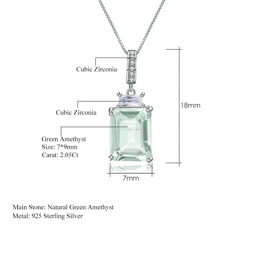 Elegant Green Amethyst Pendant (Leadtime of 5 weeks)